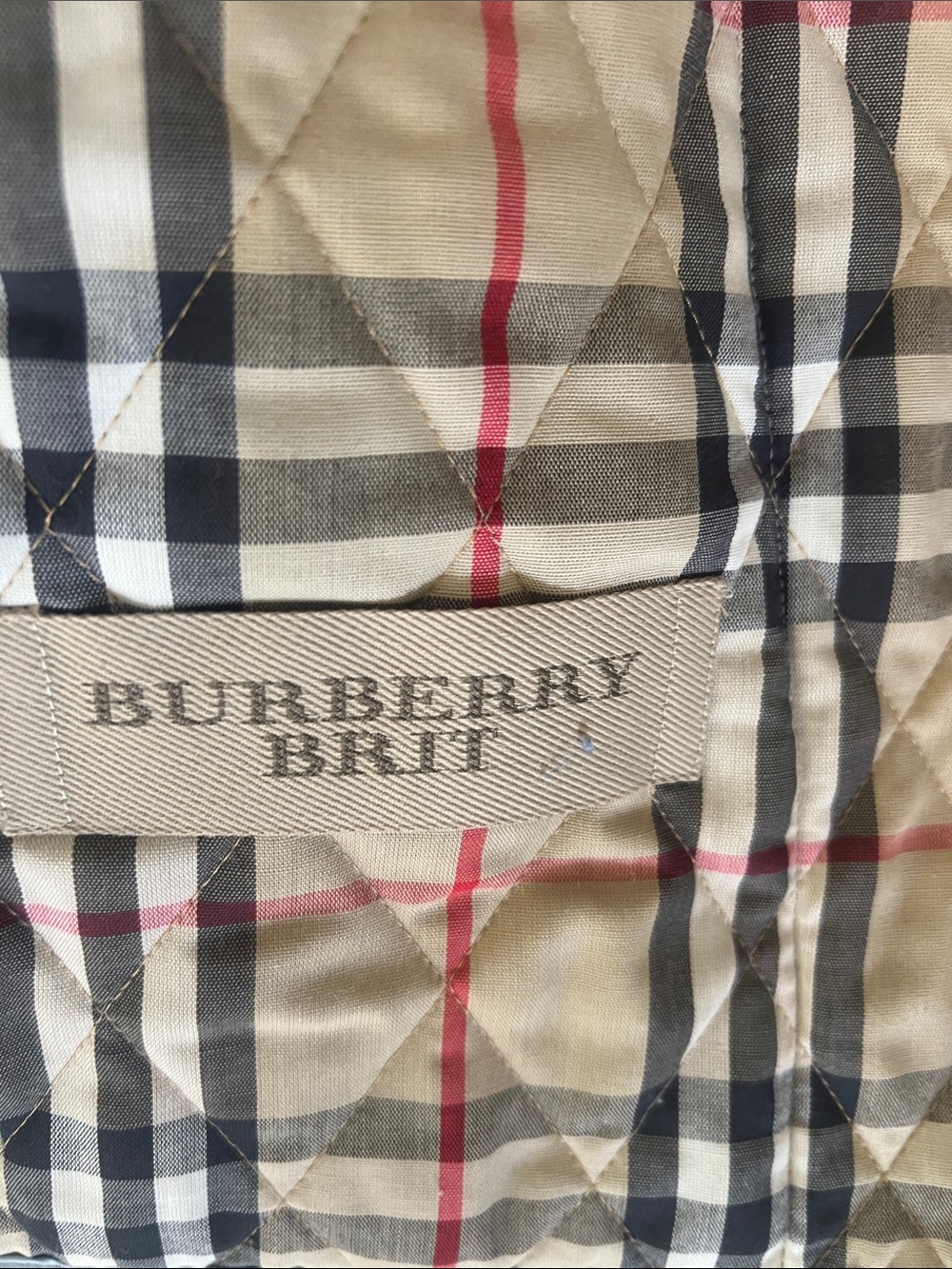 Burberry Light Blue Quilted Puffer Jacket with Signature Plaid Cuffs EC - Picture 8 of 10